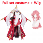 Genshin Impact Yae Miko Guuji Yae Cosplay kost&uuml;&uuml;m Genshin Deguisement parukas kleit peokomplekt Halloweeni kost&uuml;&uuml;mid naistele L-Combo-1