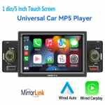 5-tolline autoraadio 1 Din CarPlay Android Auto multimeediumipleier Bluetooth MirrorLink FM-vastuv&otilde;tja Volkswagen Nissan Toyota jaoks