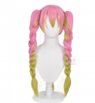 73cm roosad pikad punutised parukas Demon Slayer Kimetsu no Yaiba Kanroji Mitsuri Cosplay kost&uuml;&uuml;m kuumakindlad juuksed Halloweeni peo parukad One Size roosa