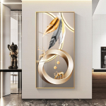 Kuldsed valged suled plakatid Seinakunst Toa sisustus Luksuslik abstraktne kuldne lint veranda koridori l&otilde;uendi maalimiseks kodukaunistuseks 60X120cm No Frame