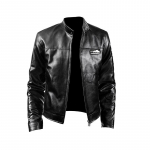 Moodne meeste vintage lahe mootorratturi jope nahast pikkade varrukatega s&uuml;gisene talvejope krae Club Bomber jope 5XL must