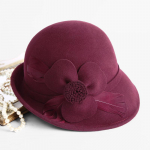 Hepburn Style 100% Austraalia villane naine, lilleline Cloche Cap Party Daam Vilt Fedora pidulik m&uuml;ts mood retro kiriku m&uuml;ts 55-58cm