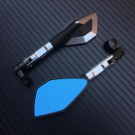 CNC ALUMINUM custom motorcycle rearview Side mirrors 8mm 10mm For KAWASAKI z750 NINJA250 HONDA R1 R6 FZ6 SUZUKI 5 black