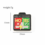 MINU SUHTUMINE Pross, libistatav meeleolu muutev metallist peopross, isikup&auml;rastatud sotsiaalne j&otilde;um&auml;rk Moe suhtumise valikn&otilde;elad 1 PCS valge