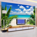 3D Merevaatega Tapeet R&otilde;du Loodus Seinapilt Elutuba Magamistoa Teema Hotelli seinamaaling Seinapaberid 200 cm(W) x 140 cm(H)