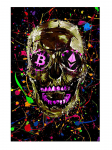 Abstraktne grafiti pealuu Bitcoini kunst l&otilde;uend maalimine skelett kroon P&otilde;hjamaade seinakunsti pildid elutoa kodukaunistuseks Cuadros 21x30cm No Frame
