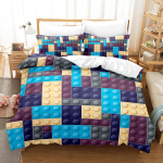 3D ehitusklotsivoodipesukomplekt M&auml;nguasjade tekikott Padjap&uuml;&uuml;r 2/3 S&uuml;nnip&auml;evakingitus DE135 * 200 Poiste tuba T&auml;issuurus Kiiresti kuivav Pehme Kodutekstiil Baby 100x135cm