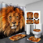 4 tk Lion seeria du&scaron;ikardinate komplektid vannitoa libisemiskindlatele vannitoavaipadele kaas WC kate vannimatt
