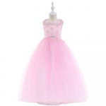 Lastele lillet&uuml;druku kleit Beebit&uuml;drukute pitsidega Pidulik printsessiv&otilde;istlus Pulma s&uuml;nnip&auml;evapidu Valged pruutneitsi kleidid Tee pikkus 120cm punane