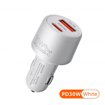 Elough autolaadija Pd 30w autotelefoni laadija USB-t&uuml;&uuml;pi C kiirlaadimine autos adapter Xiaomi Samsung Huawei Iphone 14 13 Qc3.0 jaoks valge