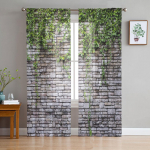 Taimeroheline luuderohi sein vintage stiilis t&uuml;ll l&auml;bipaistev aknakardinad elutuppa magamistuppa Moodsad Voile organza kardinad kardinad W135 x H115cm x1