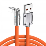 YurKem p&ouml;&ouml;ratav 120W 6A &uuml;likiire laadimiskaabel-c-t&uuml;&uuml;pi v&auml;lkkiire laadimiskaabel iPhone'i jaoks Xiaomi Huawei Samsung vedel silikoon Bold Data Line 1M For Type-c Port oranž