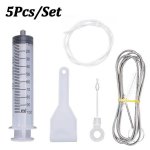 5 tk/komplekt k&uuml;lmiku t&uuml;hjendusava ummistuse eemaldaja tragi puhastust&ouml;&ouml;riistad k&uuml;lmiku auguhari vee v&auml;ljalaskeava puhastusvahend valge