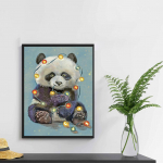 5D DIY Teemantmaal Armas hiiglaslik panda ristpistes komplekt Mosaiik Teemanttikandid Roos T&auml;isringi kandiline puur Kodukaunistus Round 30x40cm