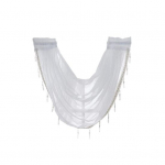 &Uuml;hev&auml;rviline poolringikujuline k&ouml;&ouml;k L&uuml;hike kardin aken Valance Drape Home Decor S valge