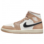 Air Jordan 1 Mid Desert Naiste Tossud P&auml;evitus Toon Seil Must BQ6472-103 37.5