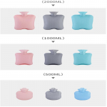 Kuumaveepudel &uuml;hev&auml;rviline paks PVC silikoonkummist kuumaveepudel kastmisk&auml;te soojendajad sooja palee soojakott 500ML roosa