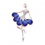 Loominguline Elegantne Baleriin Pross S&auml;delevad Rhinestones Inkrusteeritud riided Pin Kleit Mantel &Uuml;likond Rev&auml;&auml;rim&auml;rk Pulmakost&uuml;&uuml;mi Aksessuaarid sinine