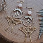 &Otilde;&otilde;nes peen Moth Moon Star Design rippuvad k&otilde;rvar&otilde;ngad kvartsdekooriga vasest ehted Boheemlas stiilis trendikas naiste kingitus