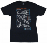 Portal 2 Unisex T-s&auml;rk Portal Gun Classic Blue Print Pilt S