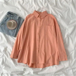 Preppy Style &uuml;hev&auml;rviline s&auml;rk S&uuml;gisene naiste Korea mood T&auml;iendava kraega pluus Avara pikkade varrukatega topsid Riided 30269 S orion i v&auml;rv