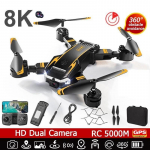 Drone 5G WIfi Drone 8K HD &otilde;hukaamera umbsuunaline intelligentne takistuste v&auml;ltimine harjadeta kokkupandav neljakopter RC5000M 8K Dual Camera-2Battery
