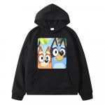 Blueys anime hoodie dressipluus Fliisist pullover S&uuml;gisjope Blueys Koer Briti multikad Pusad y2k sudadera laste riided t&uuml;druk 130 must