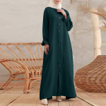 Naiste s&uuml;gisene moslemi kott-pikk kleit Abaya Kaftan t&auml;isvarrukatega massiivne &uuml;lisuur p&auml;ikesekleit XXXXXL must