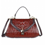 Krokodillimustriga &otilde;lakotid Lehmanahast Naiste Crossbody kott Vintage Disain Br&auml;ndi Moekaskott Ehtsast nahast k&auml;ekotid 31*18.5*11cm punane