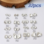 32 tk Kristallselged k&uuml;&uuml;nekivid Lameda seljaga valged kalliskivid Klaaskivid Teemandid Juveelid K&uuml;&uuml;nekunstitarbed K&uuml;&uuml;nev&otilde;lusid