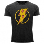 Neverless Vintage S&auml;rk Printshirt Pizza Fan Pizza Piece Flash Unisex T-s&auml;rk S