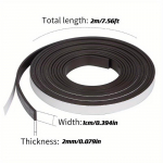 Isekleepuv painduv magnetlindi rull sobib v&auml;ga h&auml;sti k&auml;sit&ouml;&ouml;- ja isetegemisprojektide, tahvlite ja k&uuml;lmikute jaoks - 2 mm paksune 2MM*0.39inch*78.74inch