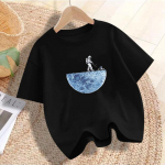 Poiste suvised l&uuml;hikeste varrukatega T-s&auml;rgid Big Boy Suvetopid V&auml;ikelaste Laste T-s&auml;rk Musta augu mustriga Laste Poiste vabaaja T-s&auml;rk 3T(100cm)