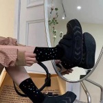 Valged kingad Valged takjapaelaga spordijalatsid Naiste uus leib Naiste kingad paksu p&otilde;hjaga k&otilde;rgust suurendavad lauajalatsid 35 valge