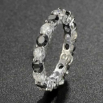 SACE GEMS GRA sertifitseeritud 4 mm moissaniidi s&otilde;rmus VVS1 labori teemant solitaire s&otilde;rmus naistele kihluslupingus pulmas&otilde;rmus ehted 5 valge/must