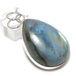 Natural Labradorite Gemstone Handmade 925 Sterling Silver Pendant 2.21 k5y77
