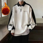 Meeste s&uuml;giskampsun, mitmek&uuml;lgne avara pikkade varrukatega polos&auml;rgi armastajate mantel 4XL valge