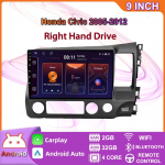 Androidi autoraadio Carplay jaoks Honda Civic 2005-2012 auto multimeedia videopleier GPS-navigatsioon WIFI 4+64GB 2+32GB,A