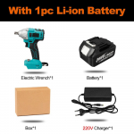 388VF 800N.m harjadeta elektriline l&ouml;&ouml;kmutriv&otilde;ti 1/2 Sokect juhtmeta mutriv&otilde;ti kruvikeeraja Elektrilised t&ouml;&ouml;riistad laetavad 18 V aku jaoks 1*Battery