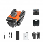 LYZRC H12 minidroon, kolme kaameraga lainurk optilise voolu positsioneerimine, neljasuunaline takistuste v&auml;ltimise kaugjuhtimispult Quadcopter m&auml;nguasi, kingitus lastele 1 battery oranž