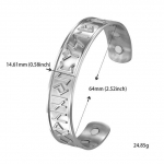 Roostevabast terasest 24 ruuniga k&auml;ev&otilde;ru Tervishoid Vikingi magnetk&auml;ev&otilde;ru Vintage mansett K&auml;ev&otilde;ru meestele, ehted