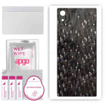 apgo Protective Skin Sticker for the back compatible with Sony Xperia XA1, Wrap Film, Foil, Vinyl - Pattern Carbon Black Pixel