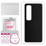 apgo Protective Skin Sticker for the back compatible with Xiaomi Mi 10 Ultra, Wrap Film, Foil, Vinyl - Pattern Carbon Black