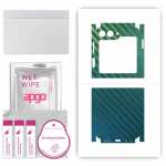 apgo kaitsev nahakleebis tagak&uuml;ljele ja k&uuml;lgedele, mis &uuml;hildub Samsung Galaxy Z Flip 5-ga, t&auml;iskile, foolium, vin&uuml;&uuml;l &ndash; mustriga s&uuml;sinik-kameeleon CAKA1