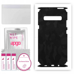 apgo Protective Skin Sticker for the back+sides compatible with Samsung Galaxy S10 5G, Full Wrap Film, Foil, Vinyl - Pattern Black Camo