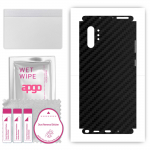 apgo Protective Skin Sticker for the back+sides compatible with Samsung Galaxy Note 10 Plus 5G, Full Wrap Film, Foil, Vinyl - Pattern Carbon Black