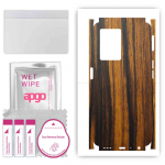 apgo Protective Skin Sticker for the back+sides compatible with Oppo A77 5G, Full Wrap Film, Foil, Vinyl - Pattern Tigerwood