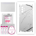 apgo Protective Skin Sticker for the back+sides compatible with Samsung Galaxy A32 4G, Full Wrap Film, Foil, Vinyl - Pattern White Marble