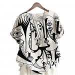 Naljakas &otilde;limaal Y2k Girls Digital 3D Print Suvemood Naiste T-s&auml;rk L&uuml;hikeste varrukatega igap&auml;evane s&auml;rk Harajuku Vintage Pullover 8XL