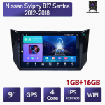 Androidi autoraadio Nissan Sylphy B17 Sentra 2012-2018 multimeediumipleierile DVD k&otilde;larid peakomplekti heli WIFI 1+16 GB